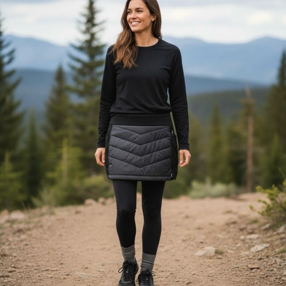 Black Quilted Smartwool Smartloft Skirt Small